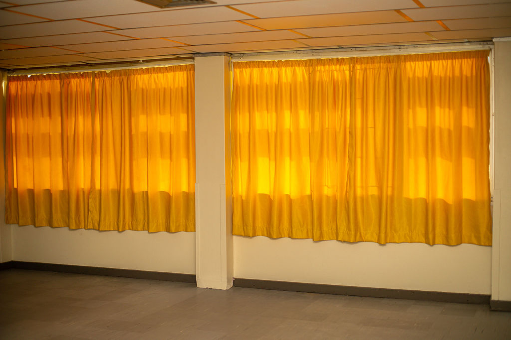 Yellow blockout curtains — Keetmanshoop Hospital installation