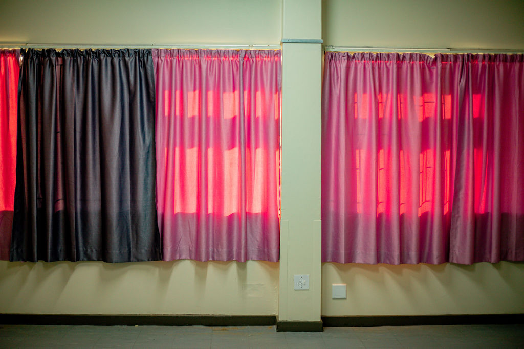 Coloured curtains — Keetmanshoop Hospital installation